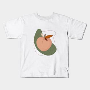 Modern Peach, Fruit illustration Kids T-Shirt